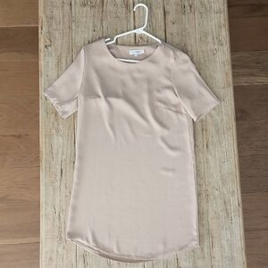 Showpo Cream Mini Fitted Dress with Short Sleeves